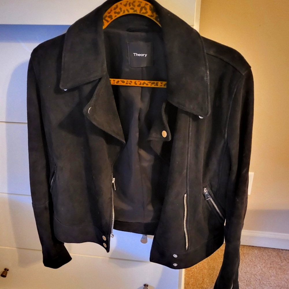 Theory suede jacket size Large